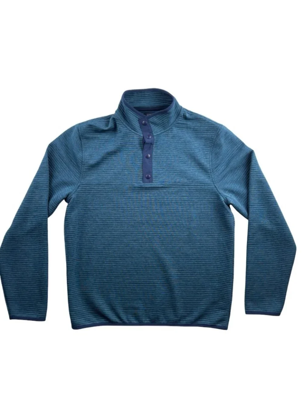 NEW J. Crew Men’s Performance Authentic Fleece Snap Sweatshirt Blue • Medium